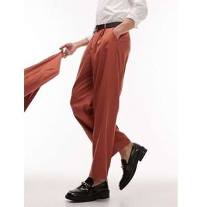 Topman Dress Pants Mens 30R Rust Colored Pleated Front‎ Career Trousers